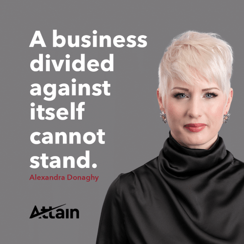 A business divided against itself cannot stand.